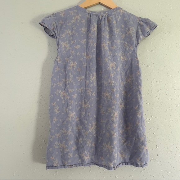 Sonoma Maternity Blue Floral Button-Down Tie Front Blouse Lightweight Casual - Picture 4 of 6